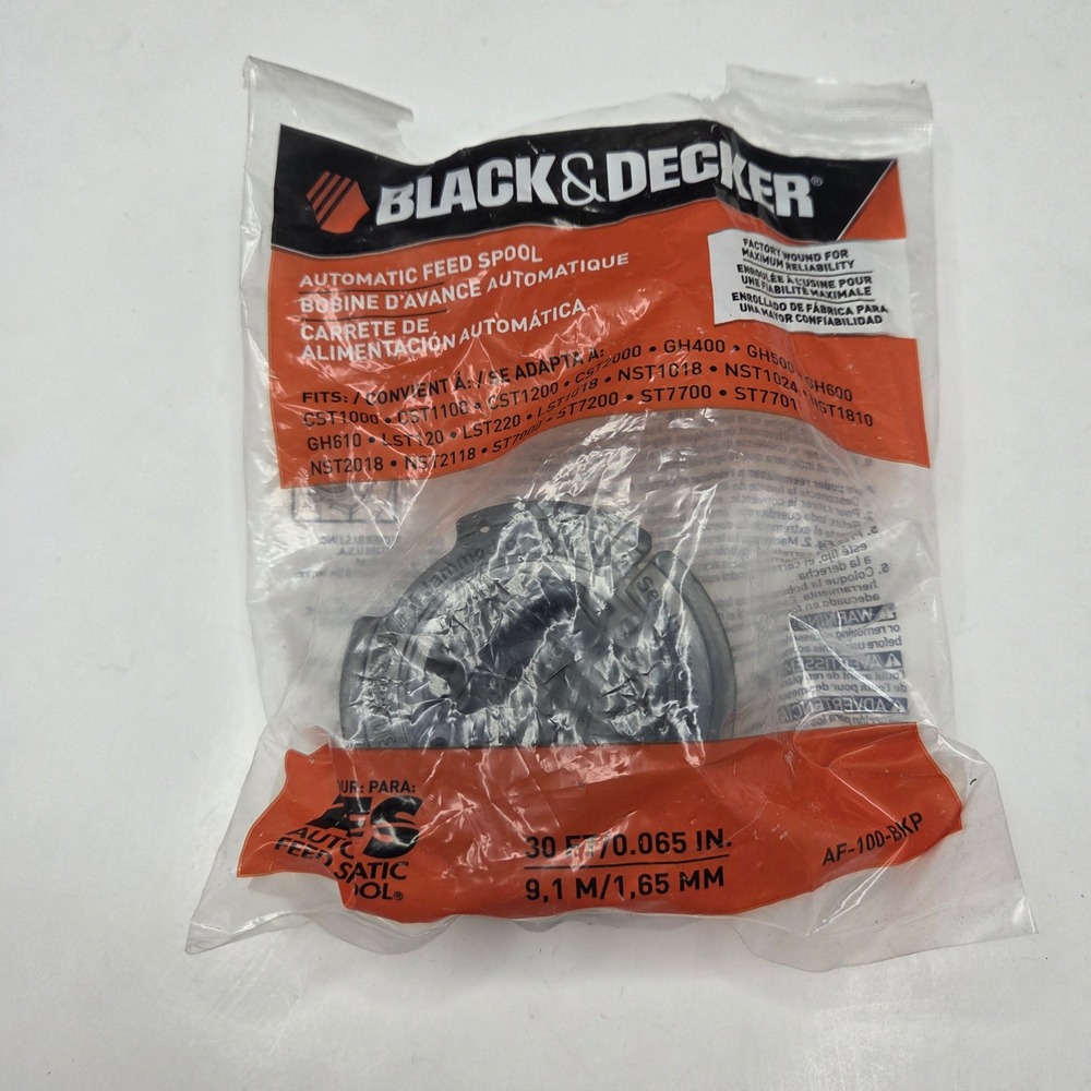 Black & Decker Trimmer Spool AF-100-BKP 30ft 0.065in AFS String Line New